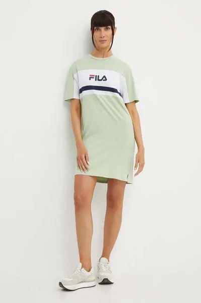 Платье Lishui из хлопка Fila, зеленый