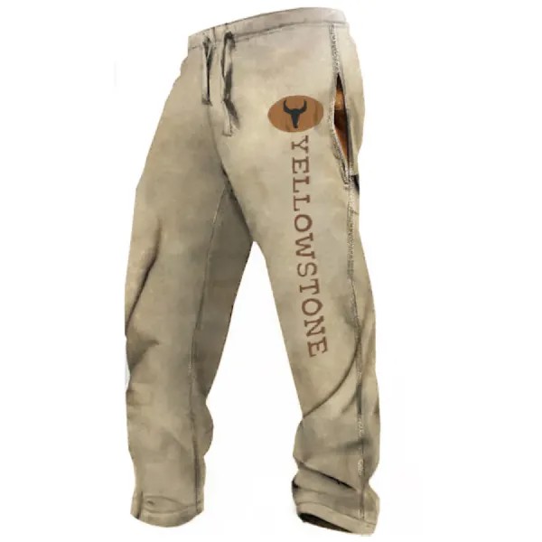 Мужские винтажные повседневные брюки в стиле вестерн Йеллоустоун