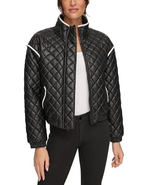 Стеганый бомбер с высоким воротником Marc New York, цвет Black
