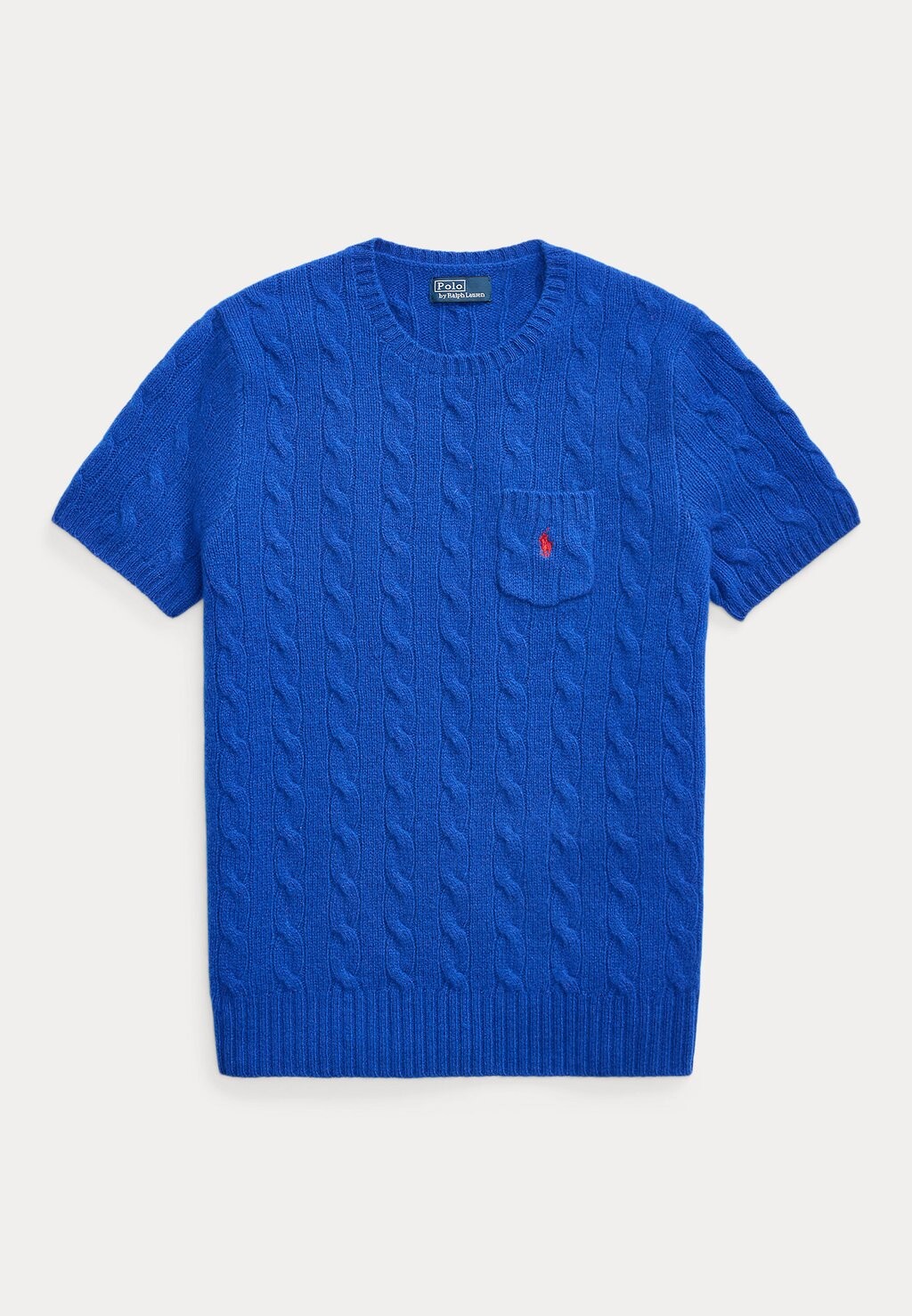 Базовая футболка CABLE WOOL CASHMERE SHORT SLEEVE JUMPER Polo Ralph Lauren, синий