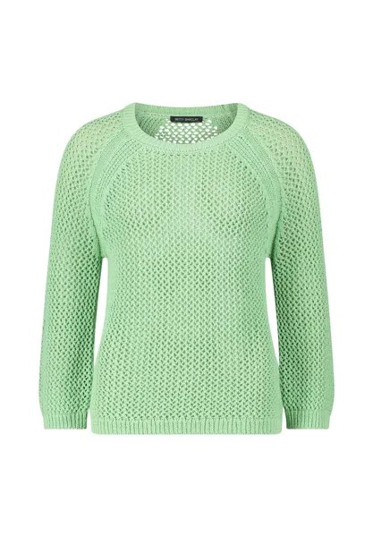 Свитер крупной вязки с трикотажными деталями BETTY BARCLAY, цвет Greengage