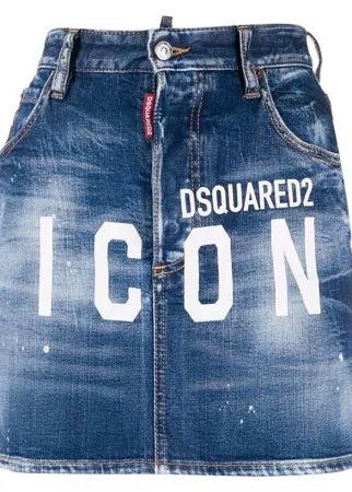 Dsquared2 джинсовая юбка Icon с логотипом