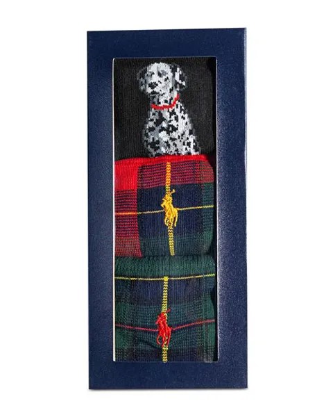 Праздничные носки для собак в клетку «тартан», 3 упаковки в подарочной упаковке Polo Ralph Lauren, цвет Multi