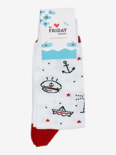 Носки с рисунками St.Friday Socks - Капитан очевидность, Белый