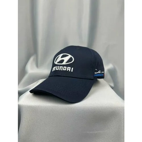 Бейсболка HYUNDAI Бейсболка Хендай кепка мужская женская, размер 55-58, темно-синий