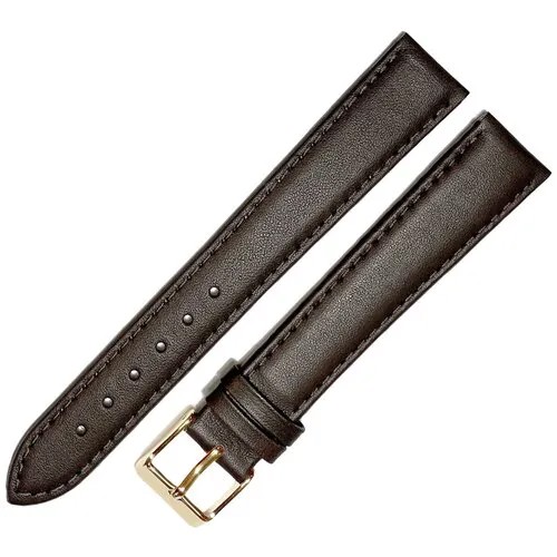 Ремешок 1805-02-1-2 Д Classic Коричневый кожаный ремень 18 мм для часов наручных длинный из кожи натуральной мужской удлиненный
