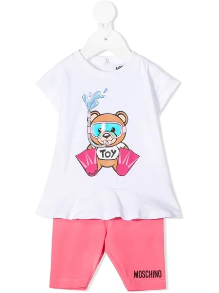 Moschino Kids спортивный костюм с графичным принтом