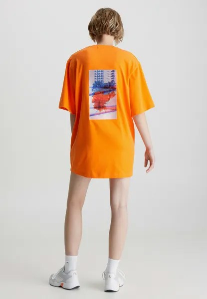 Платье из джерси Calvin Klein Jeans, оранжевый