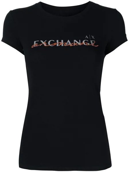 Armani Exchange signature logo-print T-shirt