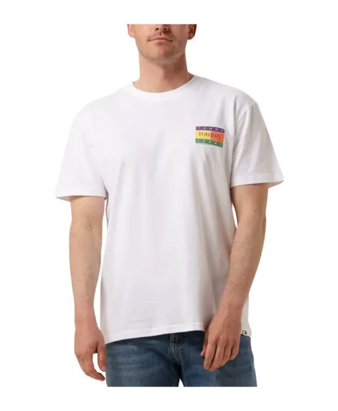 Летняя футболка поло с флагом Tommy Jeans, белый
