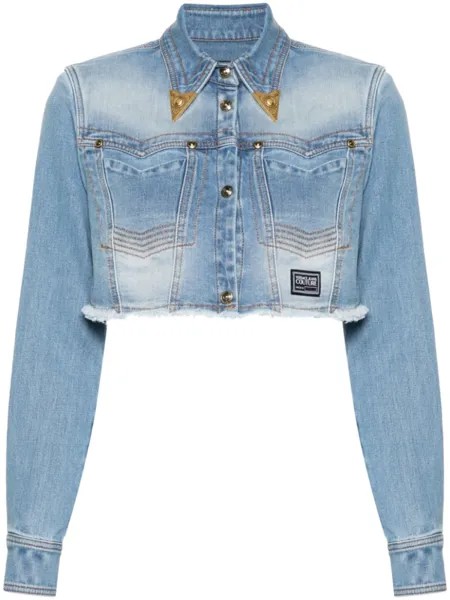Versace Jeans Couture укороченная джинсовая куртка, синий