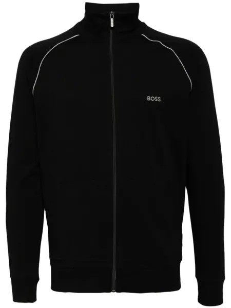BOSS спортивная куртка с вышитым логотипом, черный