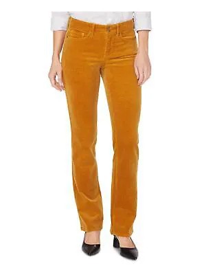 NYDJ Женские оранжевые вельветовые джинсы прямого кроя с кнопками на животе 16