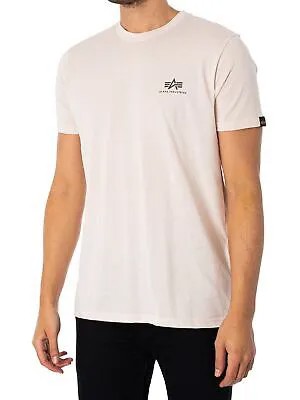 Мужская футболка с принтом на спине Alpha Industries, бежевая
