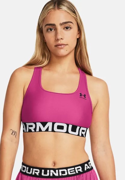 Спортивный бюстгальтер средней поддержки AUTHENTICS MID BRANDED Under Armour, цвет astro pink white