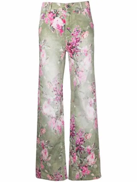 Blumarine floral wide-leg trousers