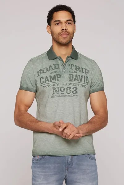 Рубашка-поло CAMP DAVID, хлопок, зеленый