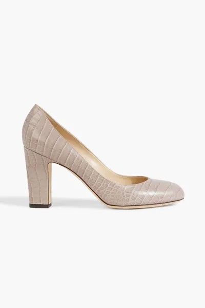 Туфли Billie 85 с тиснением под кожу крокодила JIMMY CHOO, серый