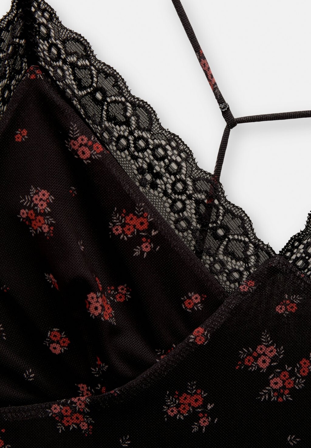 Платье из джерси FLORAL PULL&BEAR, черный