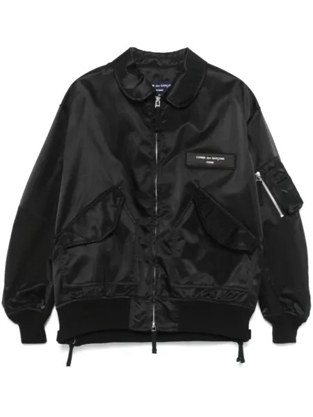 Comme des Garçons Homme куртка-бомбер с нашивкой-логотипом, черный