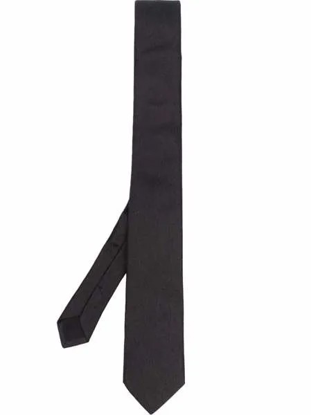 Saint Laurent шелковый галстук с вышивкой