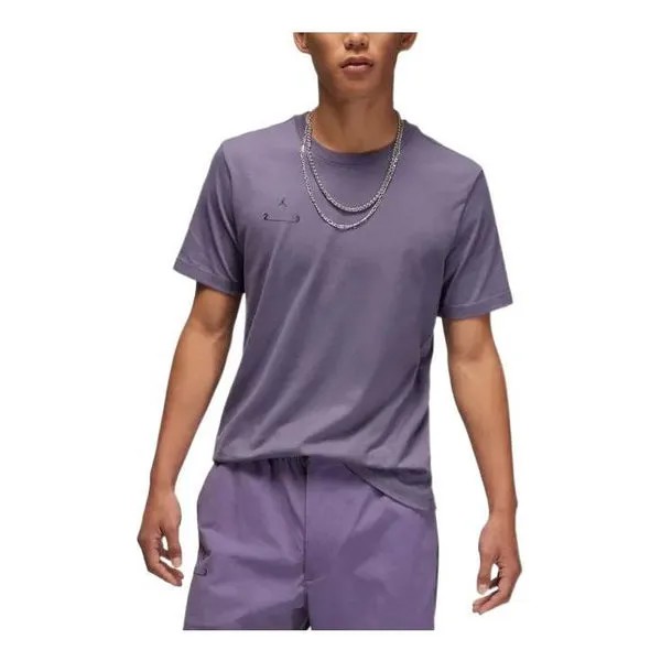 Футболка Air Jordan Solid Color Round Neck Pullover Brand Alphabet Pattern Short Sleeve T-Shirt Men's Canyon Purple, фиолетовый