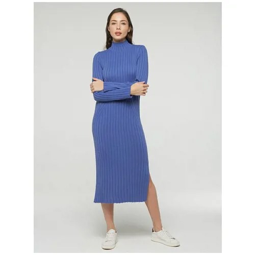 Платье-свитер VAY, полуприлегающее, макси, размер 44, синий