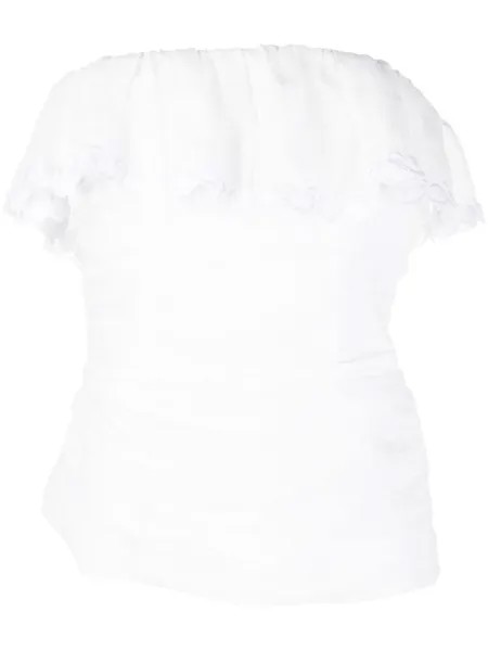 ISABEL MARANT ruffle detail sleeveless top, белый