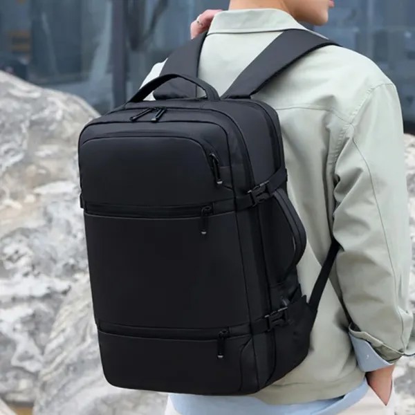 Рюкзак ZKMODE мужской с защитой от кражи, ранец для ноутбука 15,6 дюйма с USB-зарядкой, однотонная Водонепроницаемая школьная сумка, деловой дорож...