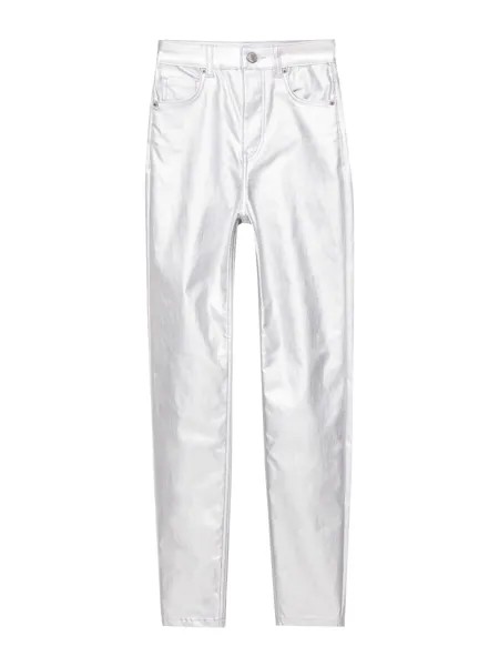 Брюки скинни Pull&Bear, серебряный