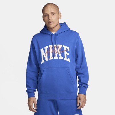 Худи Nike Club Fleece, цвет Game Royal/Safety Orange