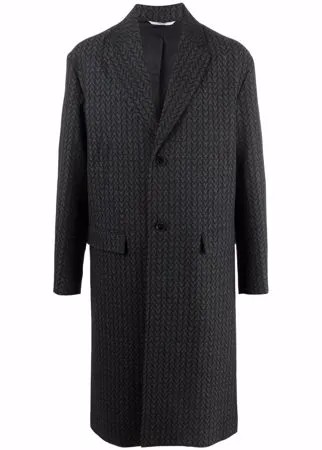 Valentino однобортное пальто с принтом Optical V