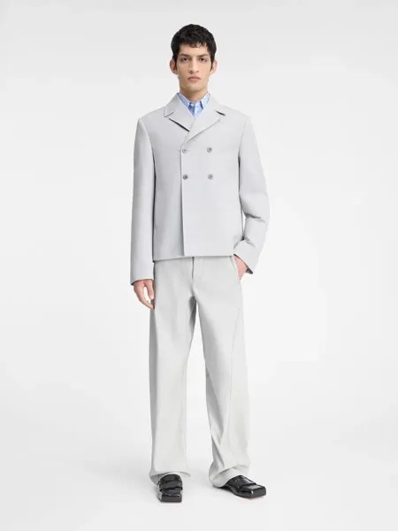 Двубортный пиджак Весте Джакка Jacquemus, светло-серый