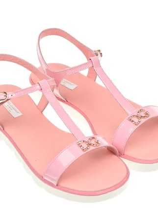 Розовые лакированные босоножки Dolce&Gabbana детские