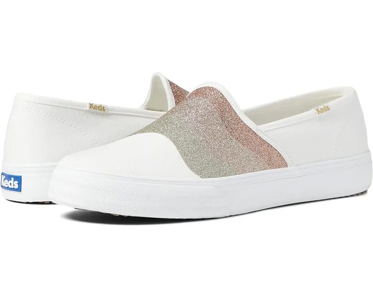 Кроссовки Keds Double Decker Wave Glitter Canvas, белый