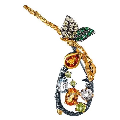 Брошь ELEMENT47, серебро, 925 проба
