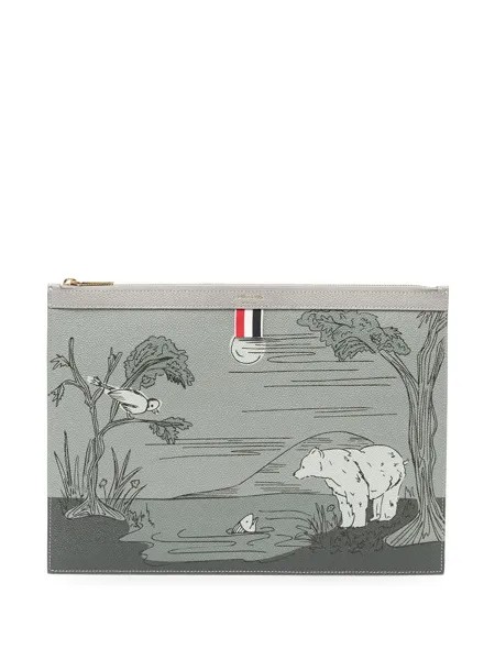 Thom Browne клатч с принтом