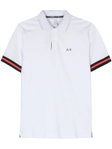 Рубашка-поло с прорезиненным логотипом Sun 68, белый