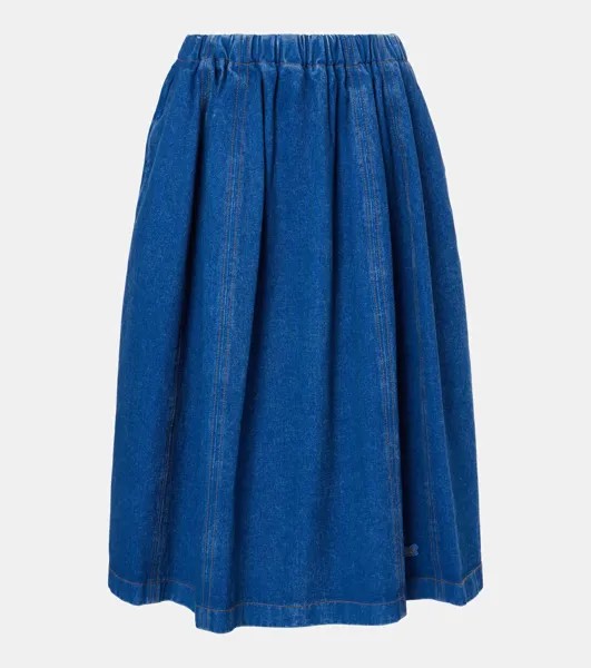 Джинсовая юбка миди Marni, цвет ocean