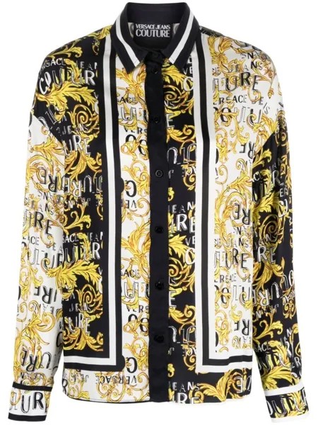 Versace Jeans Couture блузка с принтом Barocco, черный