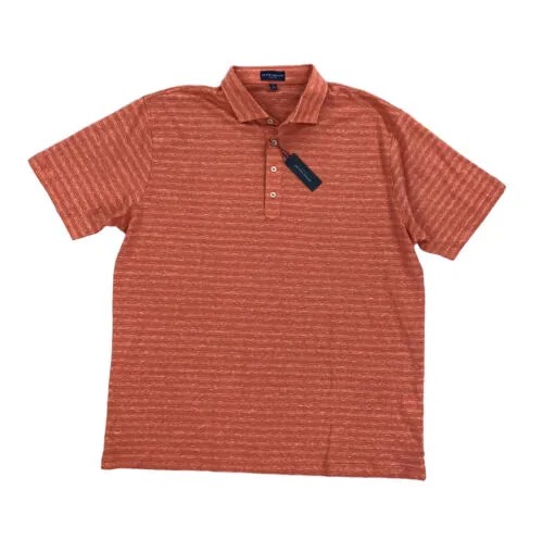 НОВИНКА Коллекция Peter Millar Quest Stripe Moroccan Spice Golf Polo Shirt Mens XL