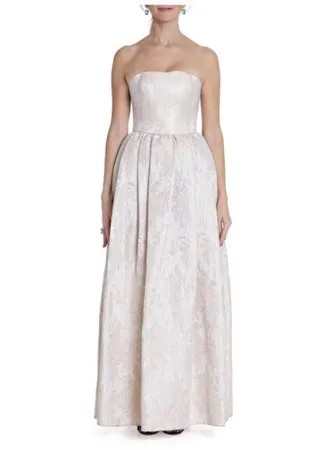 Свадебное платье Iya Yots, праздничный стиль, длина миди, прилегающий силуэт, без рукава, корсет, размер 42-44, белый, золотой