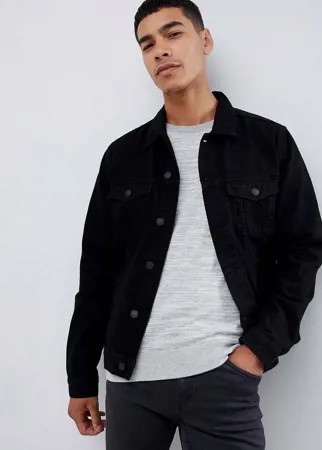 Черная джинсовая куртка New Look-Черный