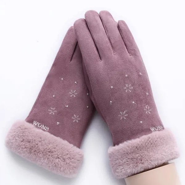 Зимний сенсорный экран женские перчатки Симпатичные Mittens Двойной Толстый Плюшевый Wrist женщиндержать теплые перчатки