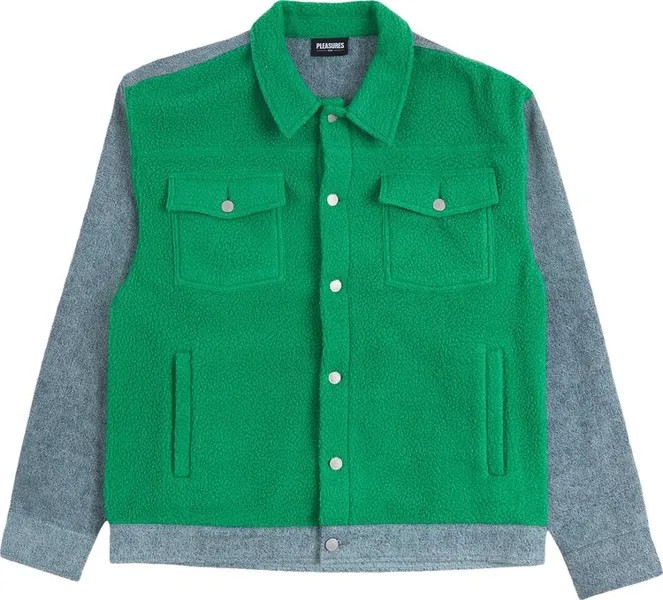 Куртка Pleasures Fried Trucker Jacket Green, зеленый