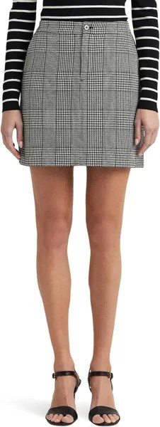 Юбка LAUREN Ralph Lauren Glen Plaid Tweed Pencil Miniskirt, цвет Black/Mascarpone Cream