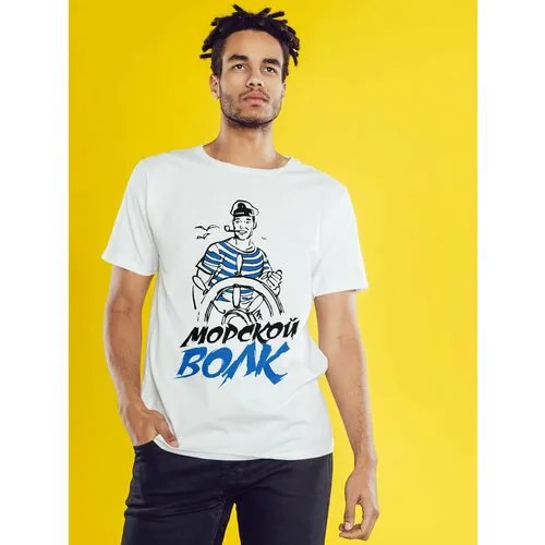 Футболка Морской волк, размер 5XL-6XL, белый