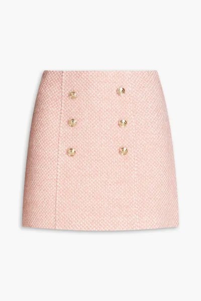 Твидовая мини-юбка Maje, пастельно-розовый