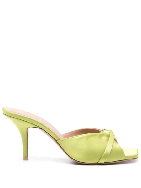 Malone Souliers атласные мюли Patricia 70, зеленый