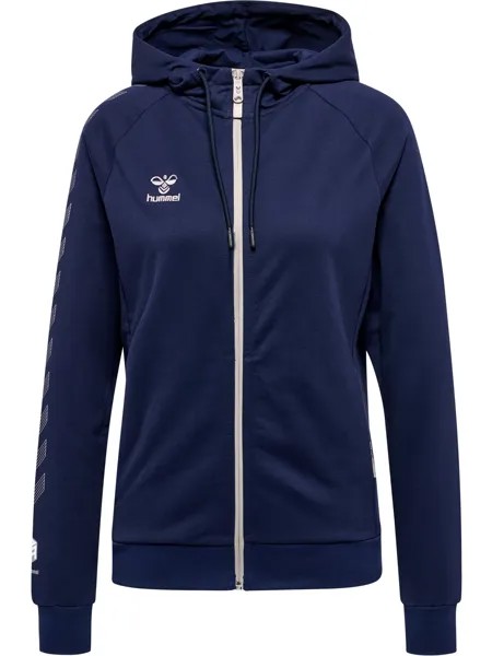 Толстовка Hummel Hoodie Hmlmove Grid Cot. Zip Hoodie Woman, морской